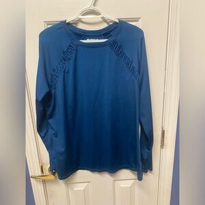 Reel Legends Top Womens XL Blue Long Sleeve Reel-Tek Shirt crew neck active